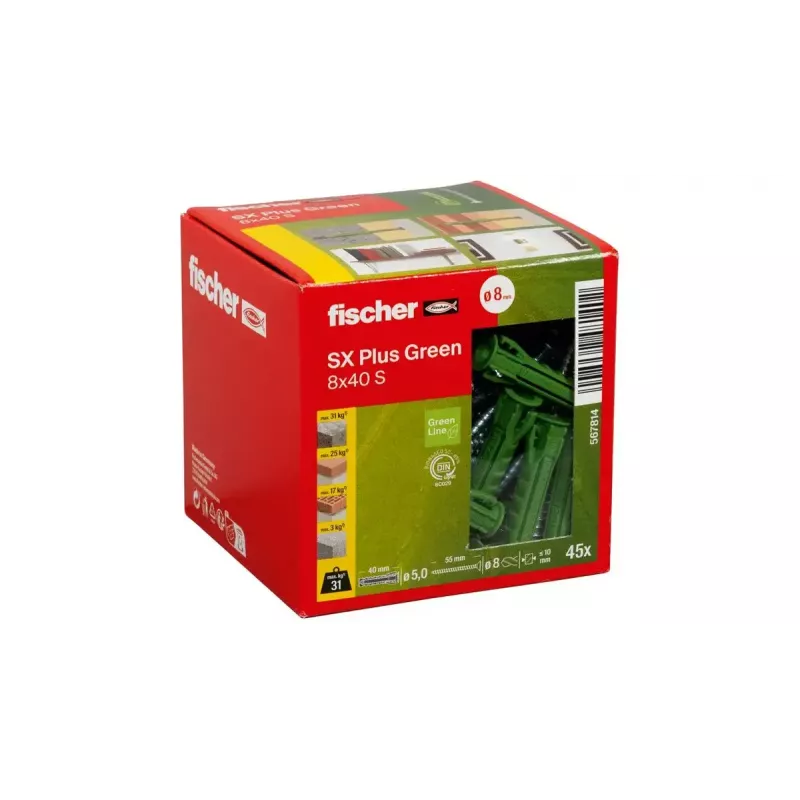 Kruvi- ja tüüblikomplekt Fischer 567814 45 tk 8 mm läbimõõt 40 mm pikkus