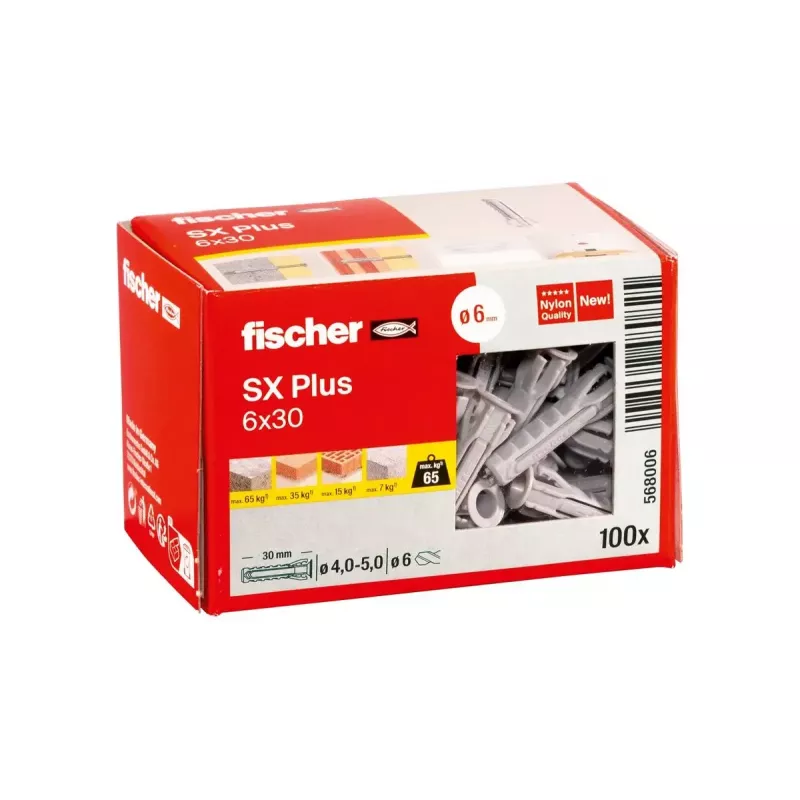 Laienemisankur Fischer 568006 30 mm nailon 6 mm 100 tk