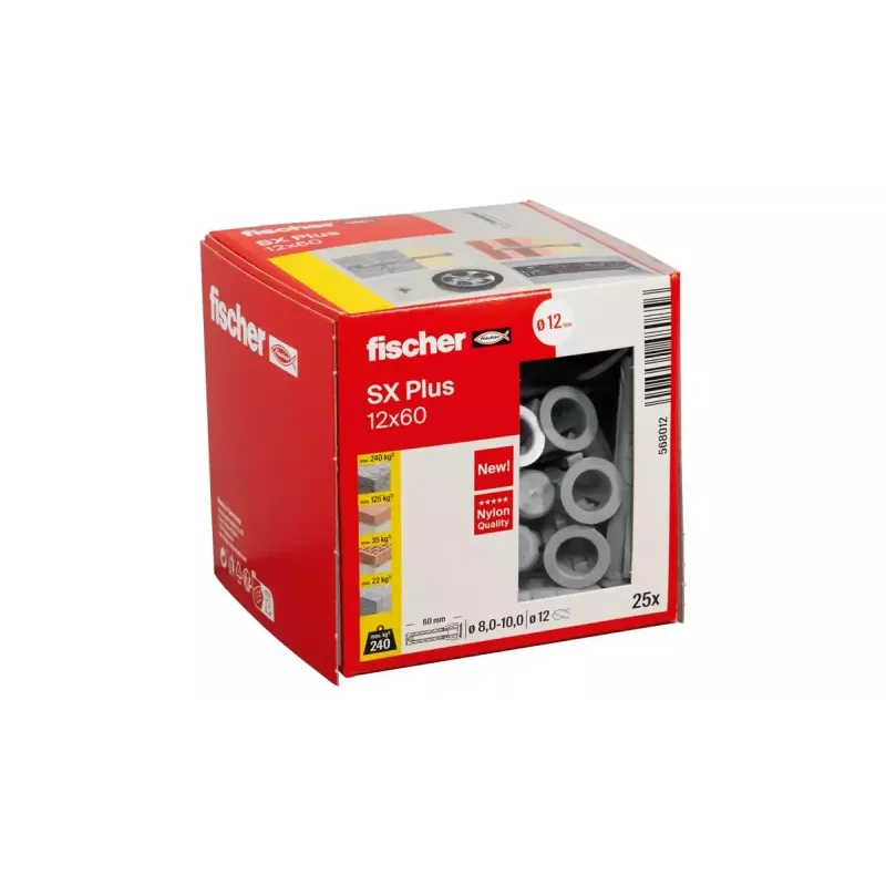 Laienemisankur Fischer 568012 60 mm nailon 25 tk