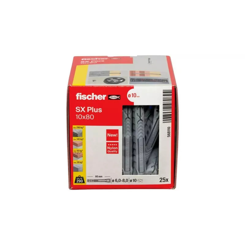 Laienemisankur Fischer 568110 80 mm Nailon 25 tk