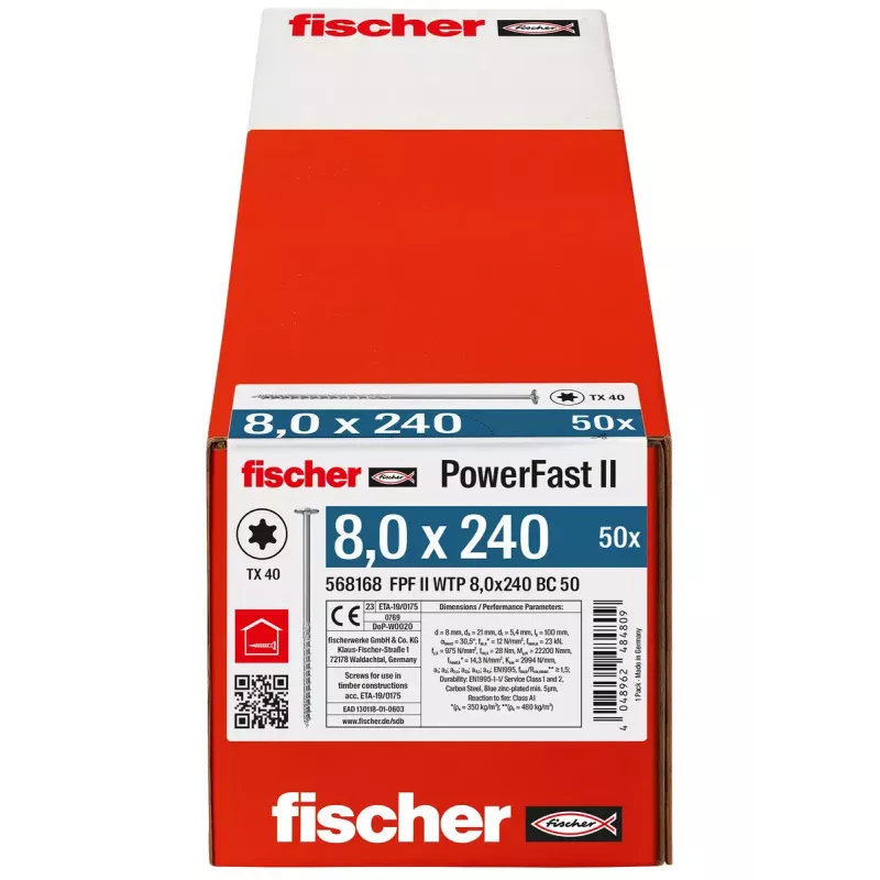 Kruvi Fischer PowerFast II 8,0x240 TK TX TG blvz 50