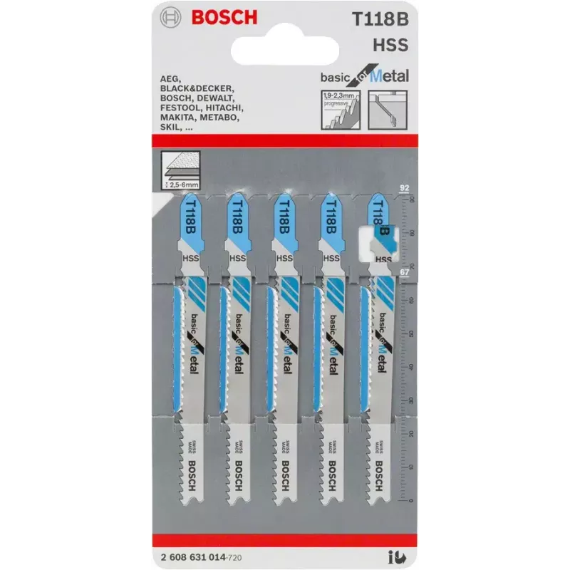 Pusletera Bosch T 118 B kiirlõiketerasest HSS 5 tk