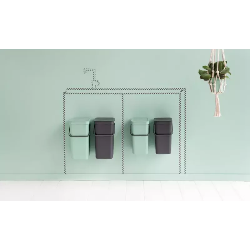 Brabantia Sort & Go ristkülikukujuline plastikust roheline hall laius 520 mm sügavus 370 mm kõrgus 430 mm