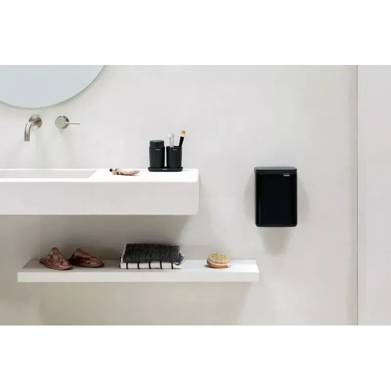 Prügikast Brabantia Bo 4 L ristkülikukujuline, teraskorpus, must, 200×172×272 mm