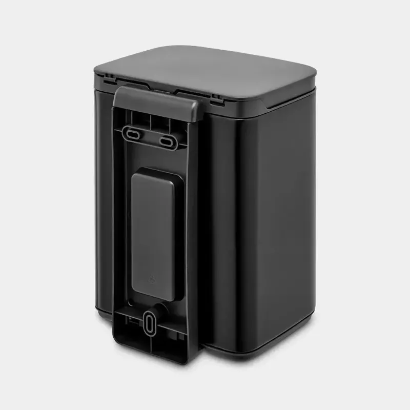 Prügikast Brabantia Bo 4 L ristkülikukujuline, teraskorpus, must, 200×172×272 mm