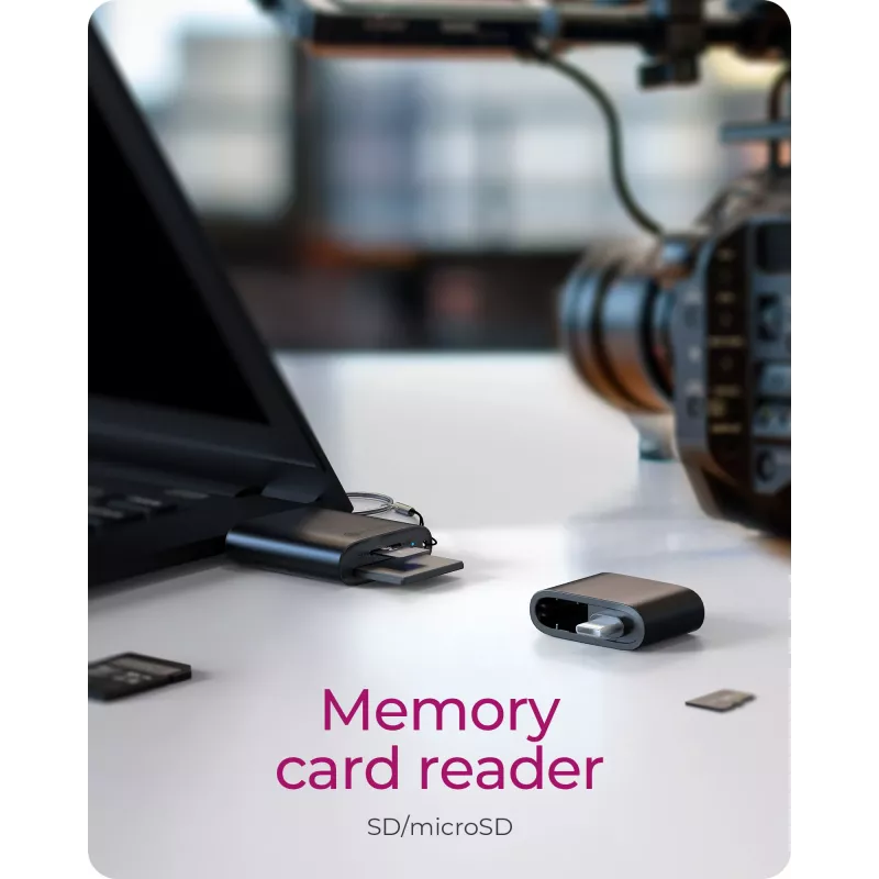ICY BOX 2-in-1 Card Reader via USB Type-A & USB USB-C Interface
