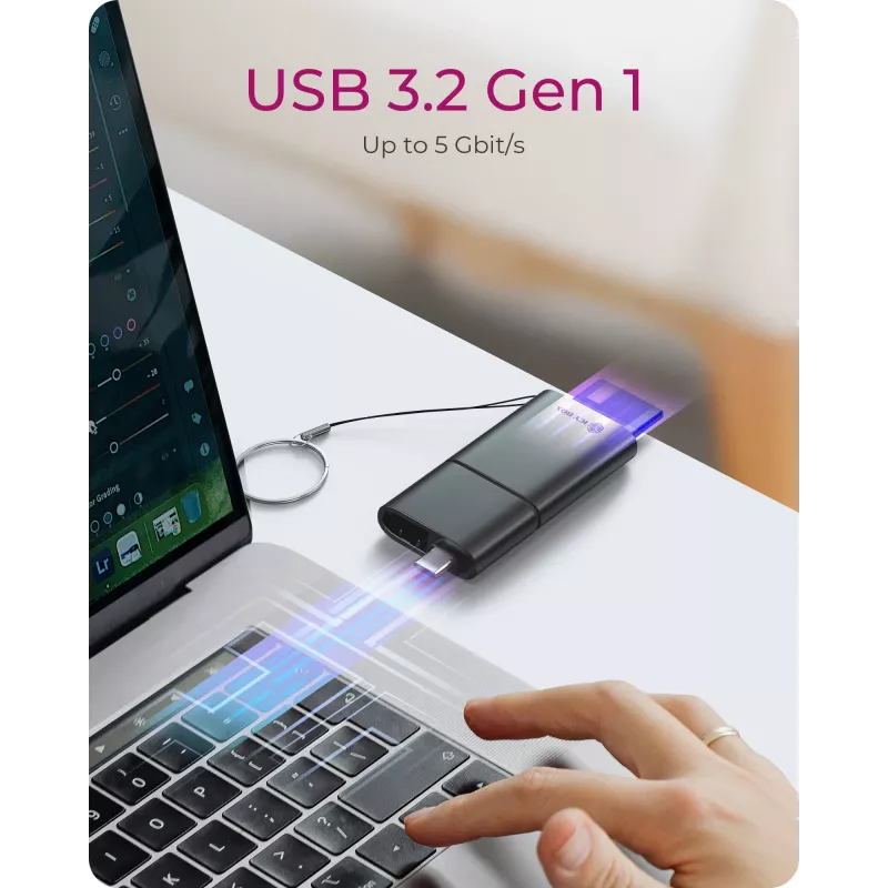 ICY BOX 2-in-1 Card Reader via USB Type-A & USB USB-C Interface