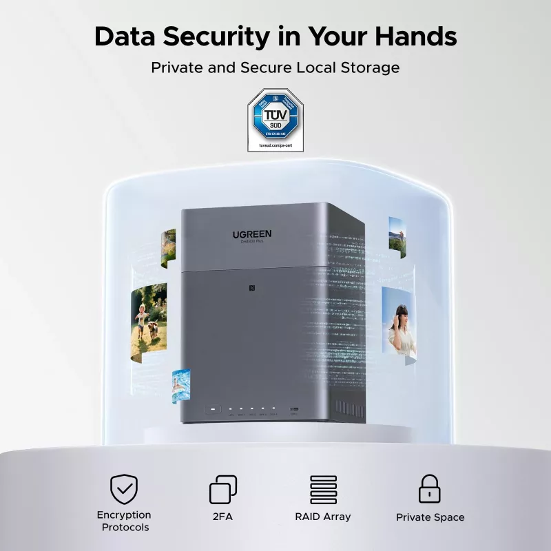 UGREEN NAS DH4300 Plus 4-kohaline 120TB 2.5GbE ja USB-C-ga