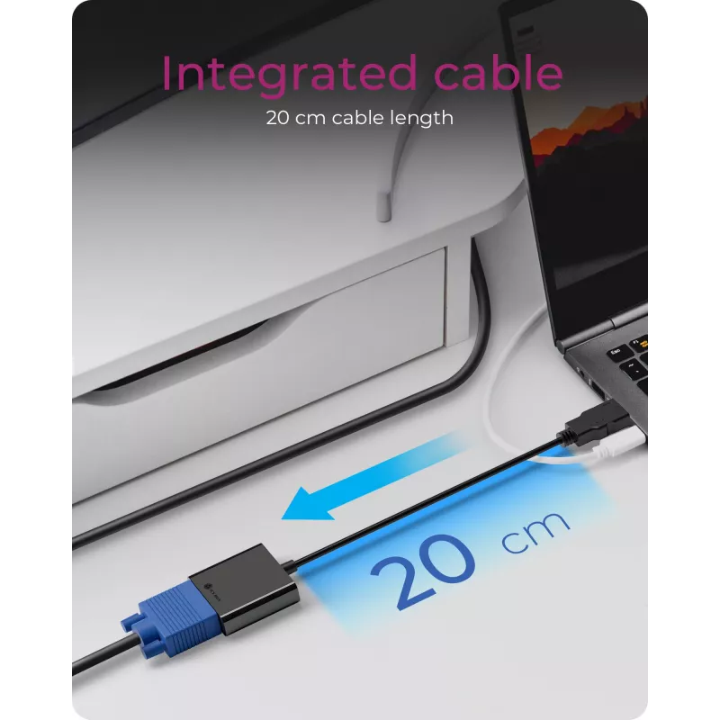 HDMI-VGA-adapter icybox IB-AC502a — HDMI A (isane) VGA-le (emane) adapter