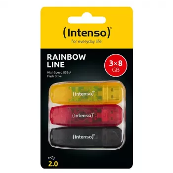 Intenso Rainbow Line USB-mälupulk 8 GB, USB-A 2.0, mitmevärviline