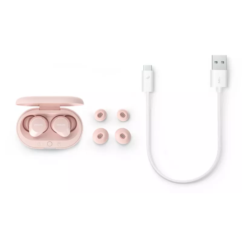 Philips TAT1209PK/00 kõrvaklapid/peakomplekt True Wireless Stereo (TWS) Kõrvasisesed Kõned/Muusika Bluetooth Roosa