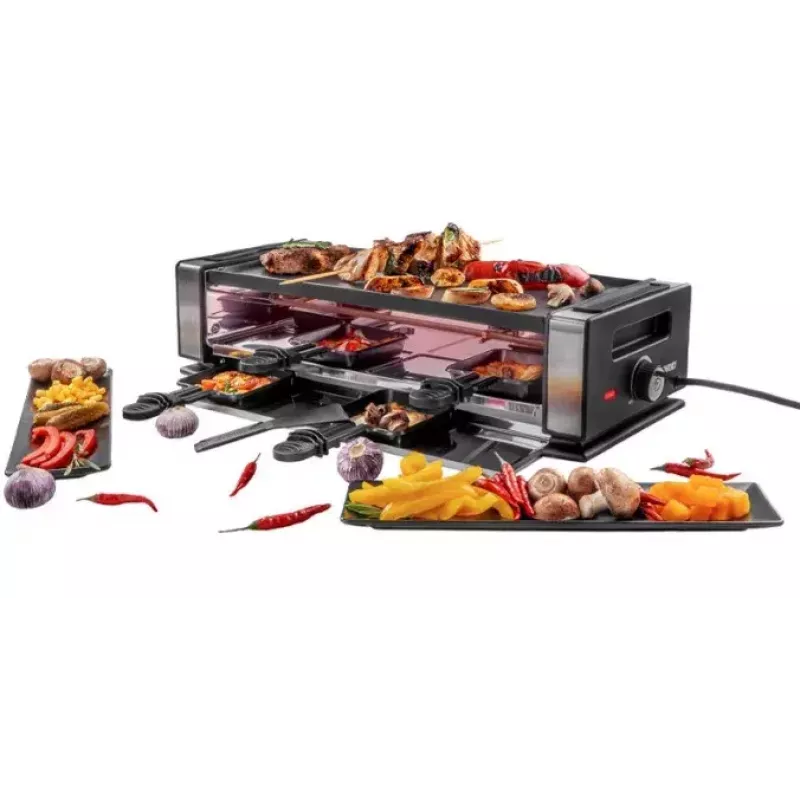 Raclette grill Unold Delice Basic 1200 W 8 inimest Must Roostevaba teras