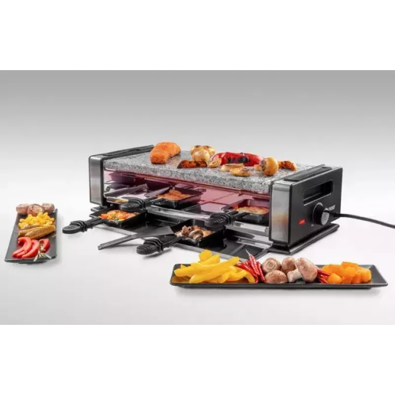 Raclette grill Unold Delice Basic 1200 W 8 inimest Must Roostevaba teras