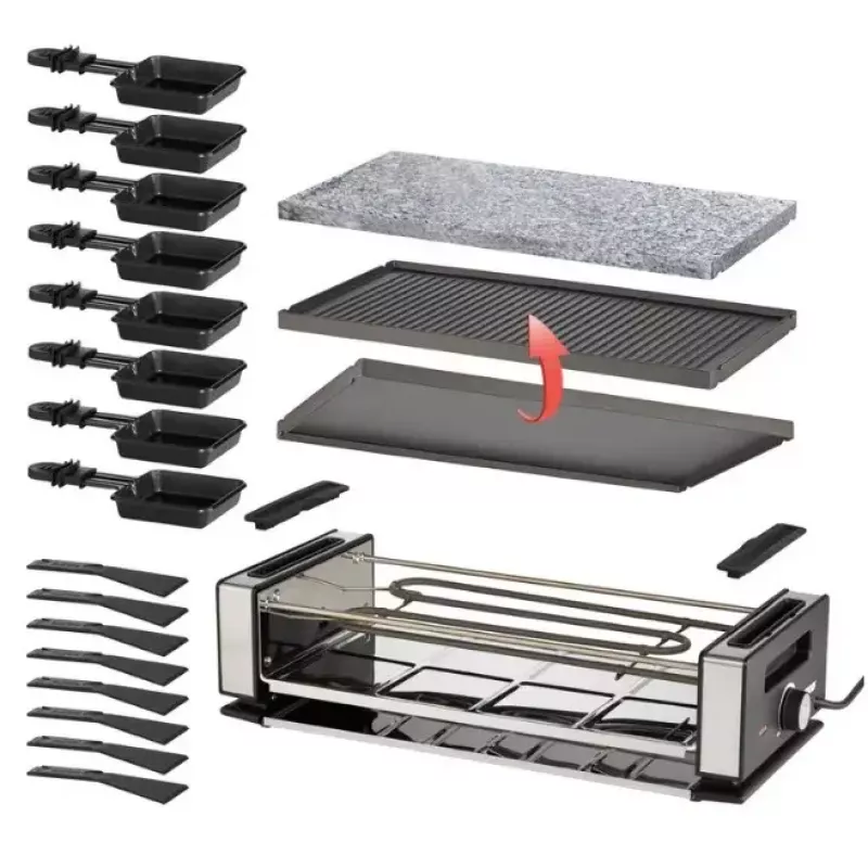 Raclette grill Unold Delice Basic 1200 W 8 inimest Must Roostevaba teras