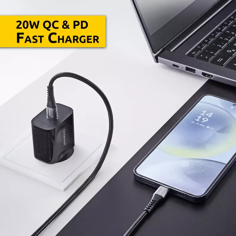 Toiteadapter Intenso W20C 20W USB-C Must