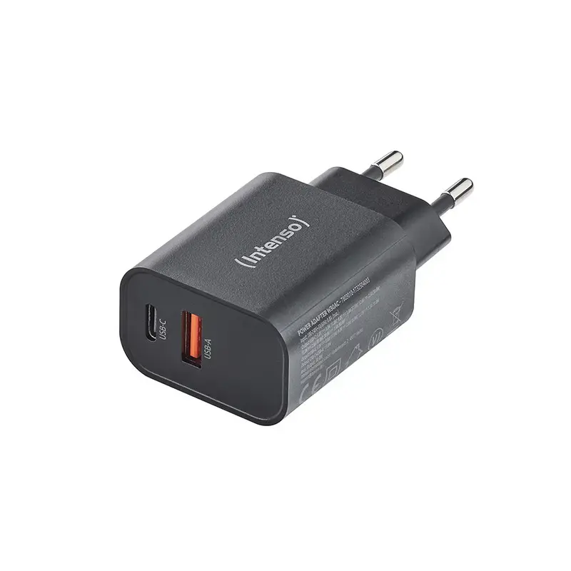 Toiteadapter Intenso W30AC 30W USB-A USB-C Must