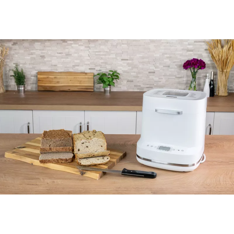Leivaküpsetaja Unold Esge Backmeister Bernd 68120 — 550 W, max päts 1 kg, valge, plastkorpus