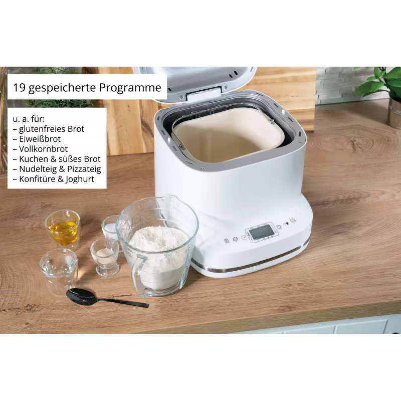 Leivaküpsetaja Unold Esge Backmeister Bernd 68120 — 550 W, max päts 1 kg, valge, plastkorpus