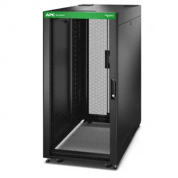 APC Easy Rack, 24U, must, katusega, ratastega, jalgadega, 4 kronsteiniga ja külgpaneelidega, ilma põhjata, 1198K x 600L x 1200S mm
