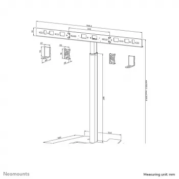 Neomounts AV80-500BL Videobari põrandaalus - VESA - max 10 kg - universaalne