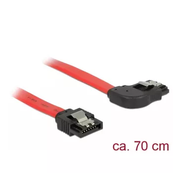 SATA-kaabel DeLOCK 83970 0,7 m SATA 7-kontaktiline must punane