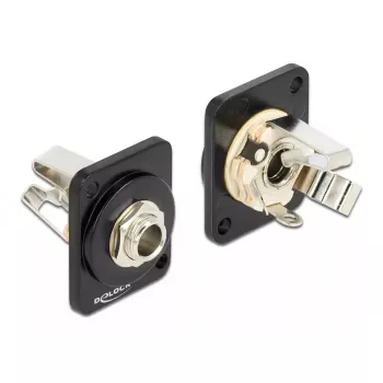 Pistik DELOCK 86790 emane 6,35 mm must/hõbedane, 25,2×31,5×31,4 mm