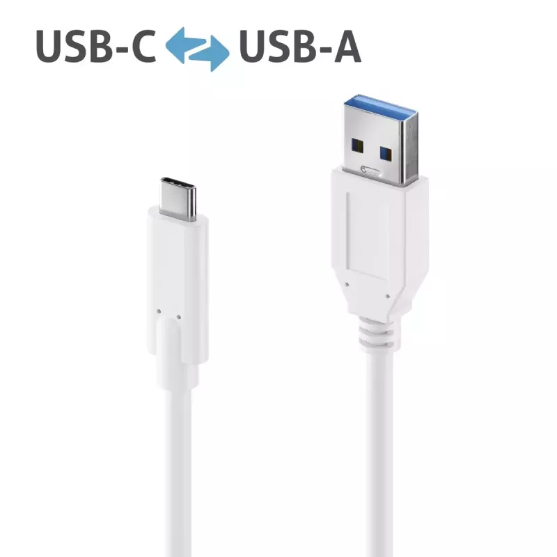 USB-kaabel PureLink IS2610-010 USB 3.2 Gen 2 1m USB C USB A Valge