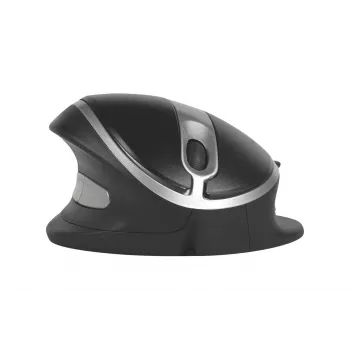 BakkerElkhuizen Oyster juhtmega hiir, kahekäeline, vertikaalse disainiga, laser, USB Type-A, 1200 DPI, must, hõbedane