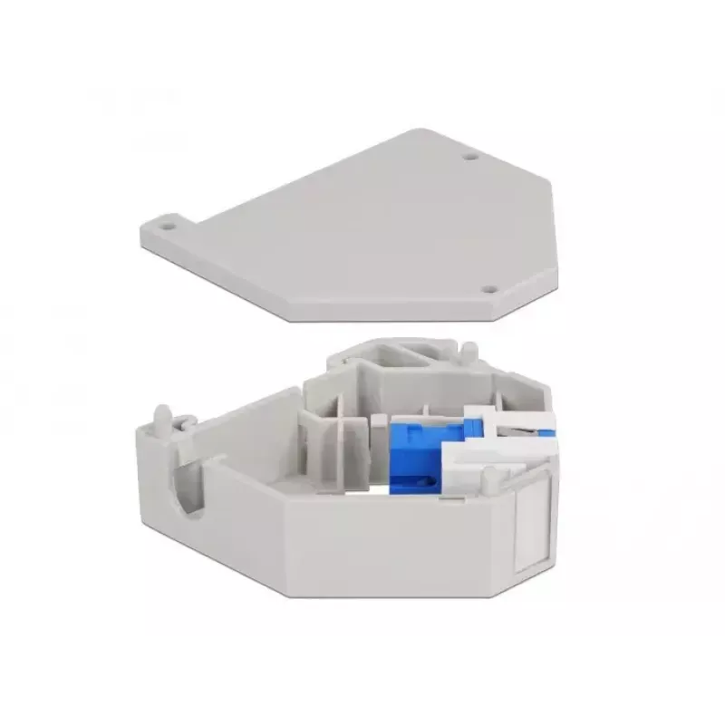 Keystone-moodul DELOCK 87164 — SC-SC adapter, värvid: sinine/hall/valge, 60,1×59,4×21,6 mm