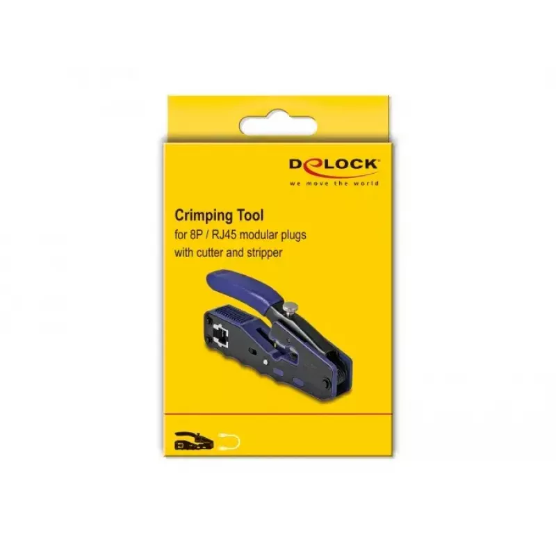 DeLOCK 90577 kaablikrimpsaja Krimptang Must Sinine Laius 62 mm Pikkus 135 mm Kõrgus 20 mm