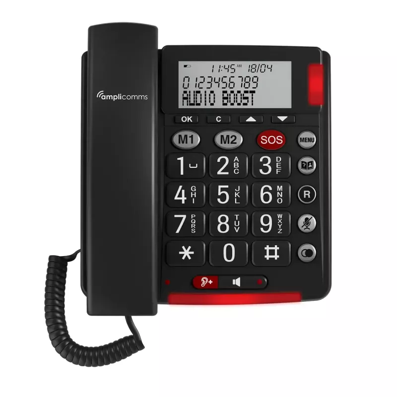 Analoogtelefon amplicomms BigTel 50 Alarm Plus kõne ID tumehall