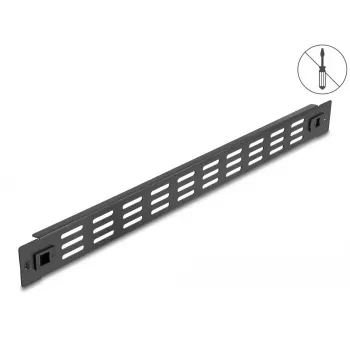 Ventileeritav tühipaneel DeLOCK 19 tolli 66985 Must Metall 1U