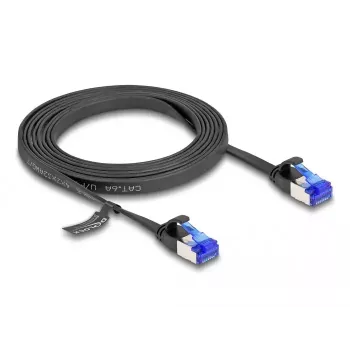 Võrgukaabel DeLOCK RJ45 lame patch-kaabel pistik pistikusse Cat.6A 2 m must
