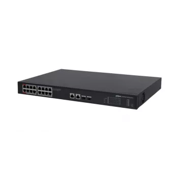 Dahua Technology PoE DH-PFS3220-16GT-190 võrgulüliti haldamata L2 Gigabit Ethernet (10/100/1000) toide üle Etherneti (PoE) 1U must