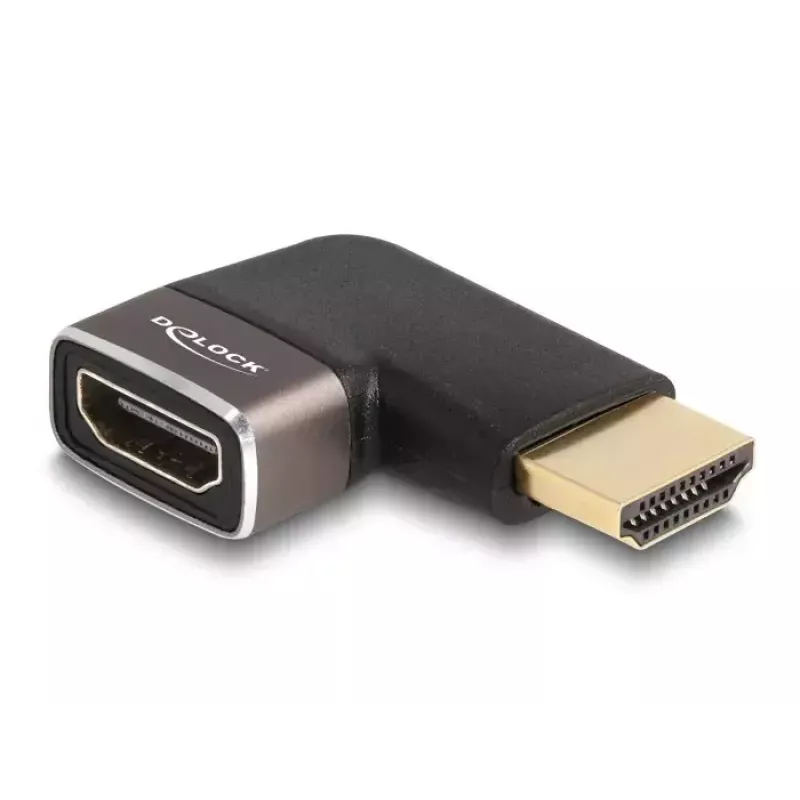 DELOCK HDMI adapter isane - emane 90° vasakule nurga all 8K 60 Hz hall metallist