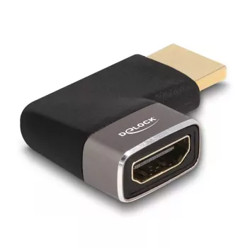 DELOCK HDMI adapter isane - emane 90° vasakule nurga all 8K 60 Hz hall metallist