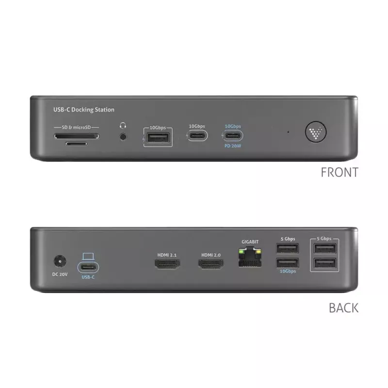 Sülearvuti dokkimisjaam PureLink VL-D200 juhtmega ühenduvusega Hall USB Power Delivery HDMI 2.0