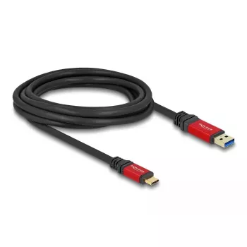 USB-kaabel DeLOCK 80619 Type-A to USB-C 10 Gbps 3m punane metall
