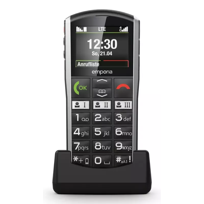 Smartphone Emporia SIMPLICITY-LTE 5.08 cm (2 tolli) 1200 mAh Must, Hõbedane