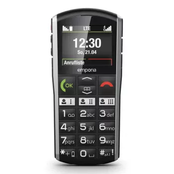 Smartphone Emporia SIMPLICITY-LTE 5.08 cm (2 tolli) 1200 mAh Must, Hõbedane