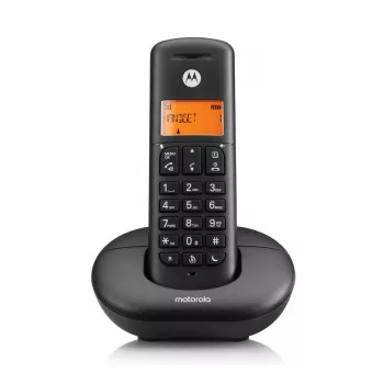 Juhtmeta DECT-telefon MOTOROLA E201 — juhtmeta telefonitoru käed-vabad funktsiooniga, kuni 50 registreeringut
