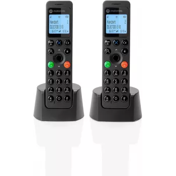 DECT telefon Motorola DOT202 Twin juhtmeta telefonitoru helistaja ID must