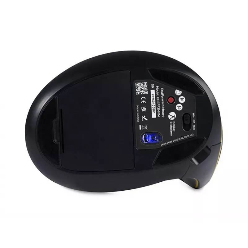 BakkerElkhuizen FastForward hiir, paremakäeline, vertikaalse disainiga, optiline, RF-juhtmevaba + Bluetooth + USB Type-C, 500 DPI, hall