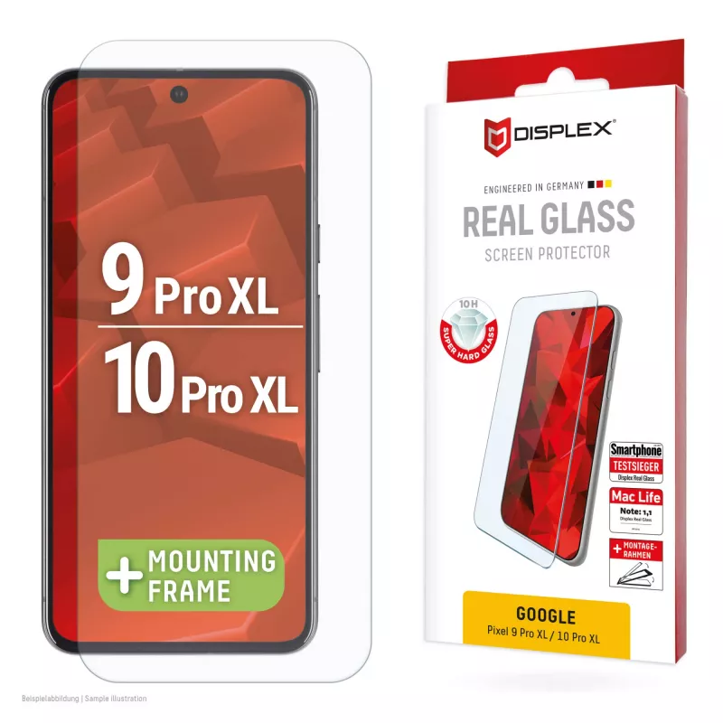 Displex Ekraanikaitse (10H) Google Pixel 9 Pro XL, Pixel 10 Pro XL jaoks, Eco paigaldusraam, kriimustuskindel