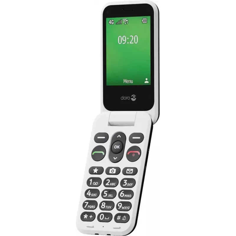 Nuputelefon Doro Leva E22 2.8 tolli 0.3 MP Must Valge
