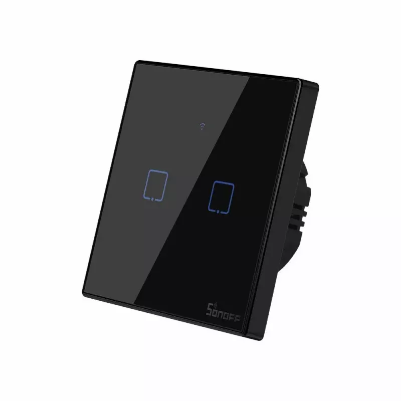 Puutelüliti Sonoff T3 EU TX WiFi RF 433 2-kanaliline — seinale paigaldatav nutilüliti, EL-i puutepaneel