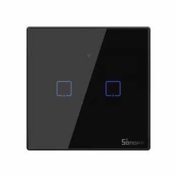 Puutelüliti Sonoff T3 EU TX WiFi RF 433 2-kanaliline — seinale paigaldatav nutilüliti, EL-i puutepaneel