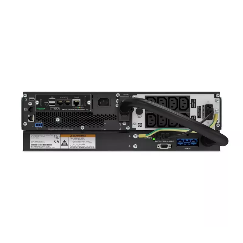 APC Smart-UPS On-Line, 1000VA, liitiumioonaku, Rackmount 3U, 230V, 8x C13 IEC pistikupesa, võrgukaart, pikendatud tööaeg, koos rööpa komplektiga