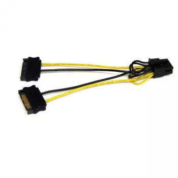 StarTech.com 6-tolline SATA toite 8 kontaktiga PCI Express videokaardi toitekaabli adapter