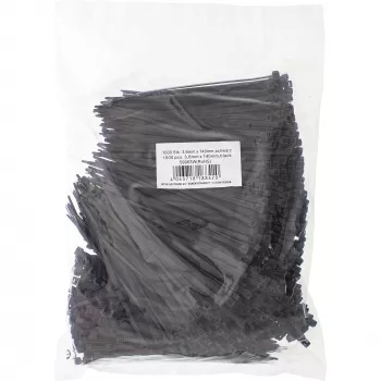 Kaablisidemed InLine 140 mm pikkus 3,6 mm laius nailon must, 1000 tk pakk